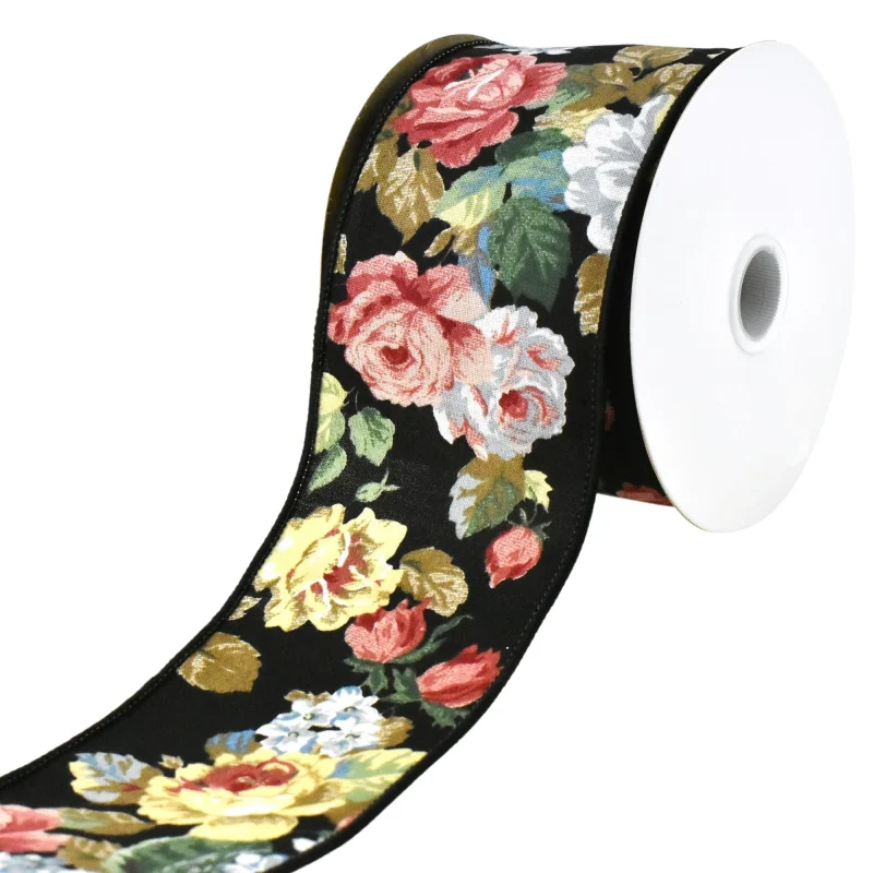 victorian rose wired ribbon 2 5 inch x 10 yards