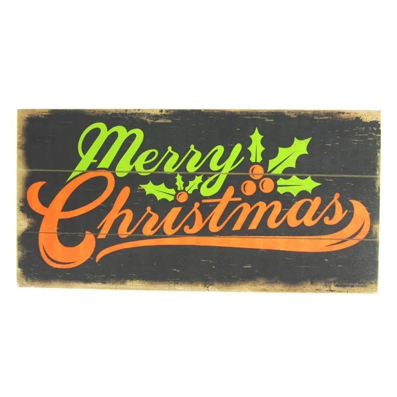 vintage mistletoe wood sign 15 75 black christmas decor