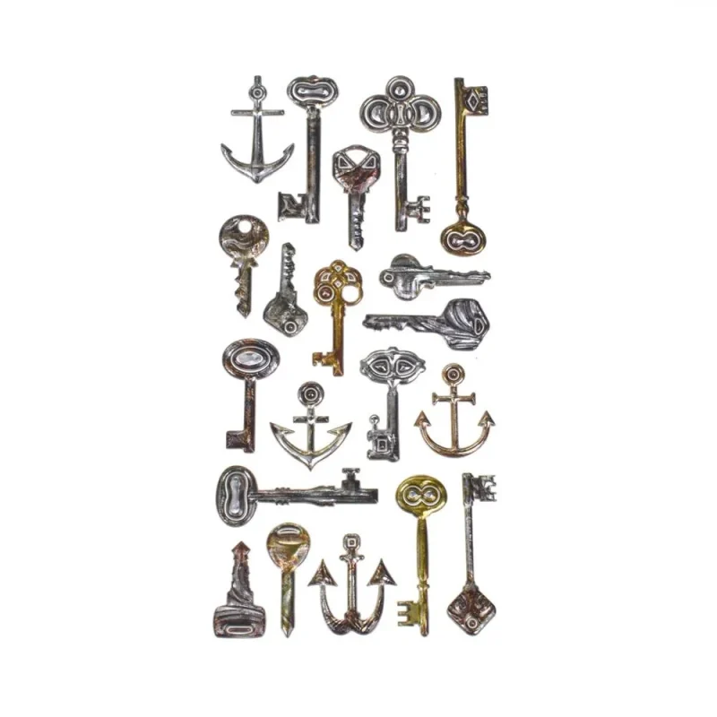 vintage skeleton key stickers 21 piece set