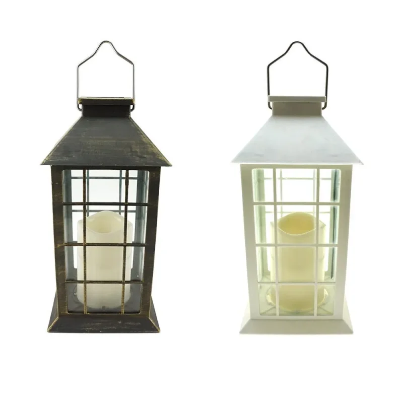 vintage solar led candle lantern 10 75 inch