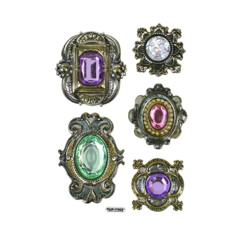 vintage style jewel stickers 5 piece antique frame set