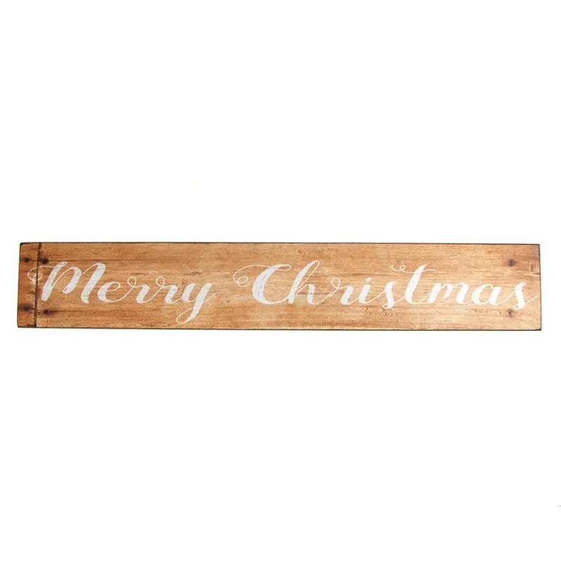 vintage wood christmas sign natural 23 5 x 4