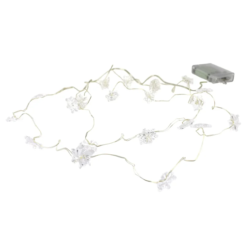 warm white led snowflake fairy lights 6ft