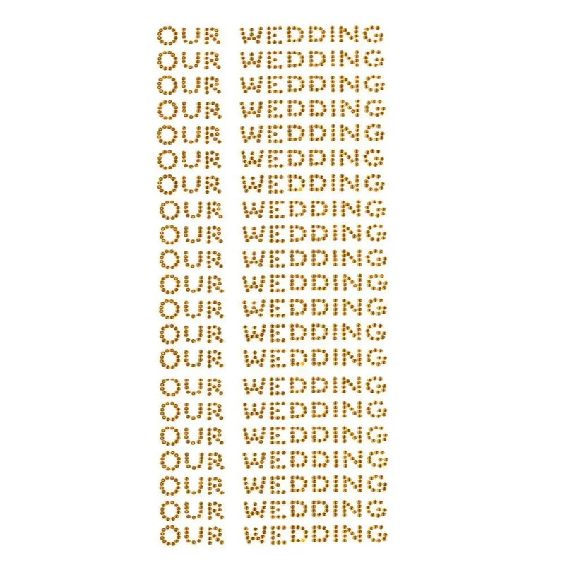 wedding rhinestone stickers 140 count 1 2 inch gold