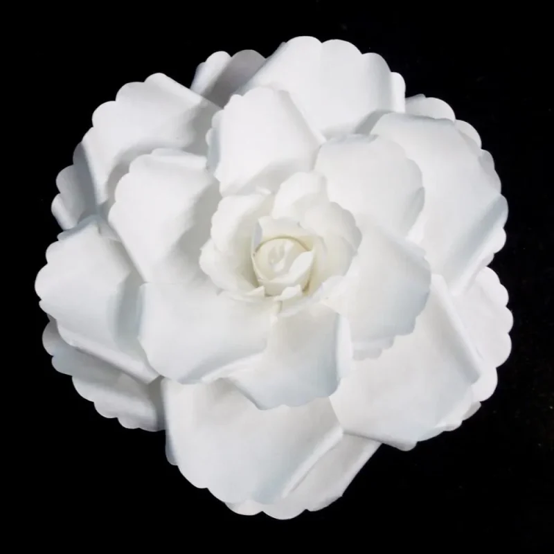 white 12 large rose paper flower