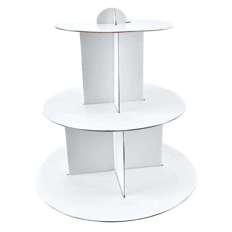 white 3 tier cardboard cupcake stand 12 1 4 inch