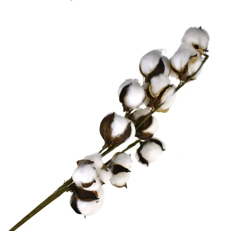 white artificial cotton spray branch 27 inch