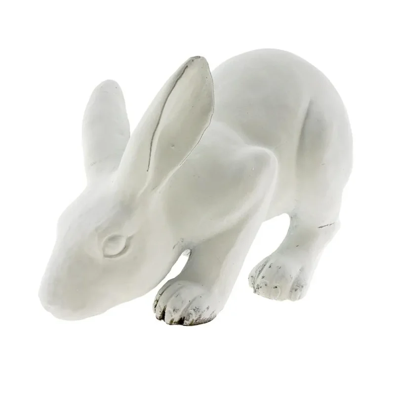 white bowing bunny figurine 11 inch outdoor decoration