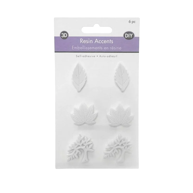 white diy resin foliage accents 6 pack