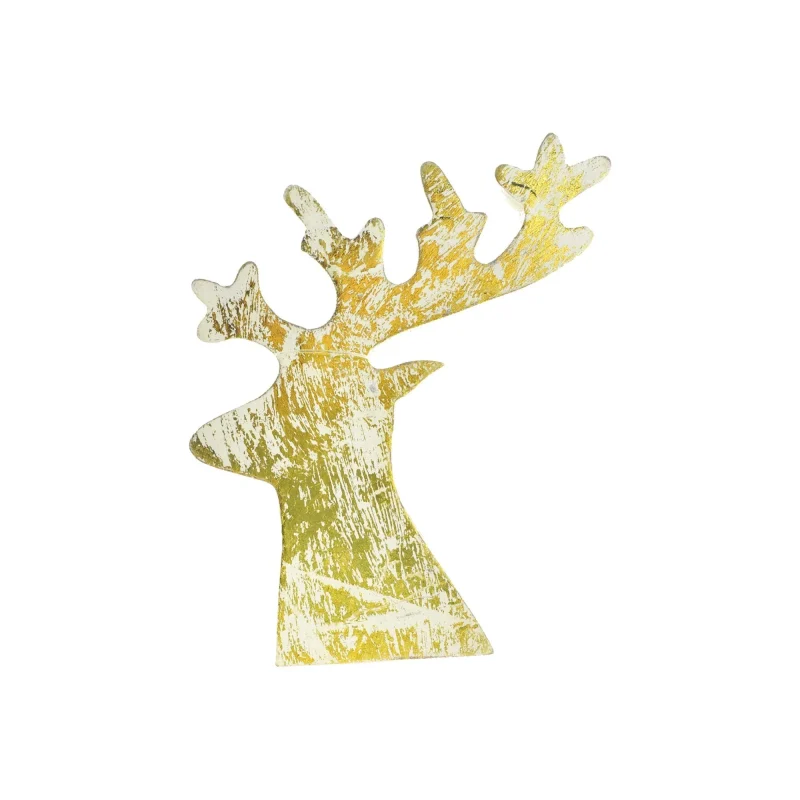 white gold wooden reindeer head 4 1 4 inch