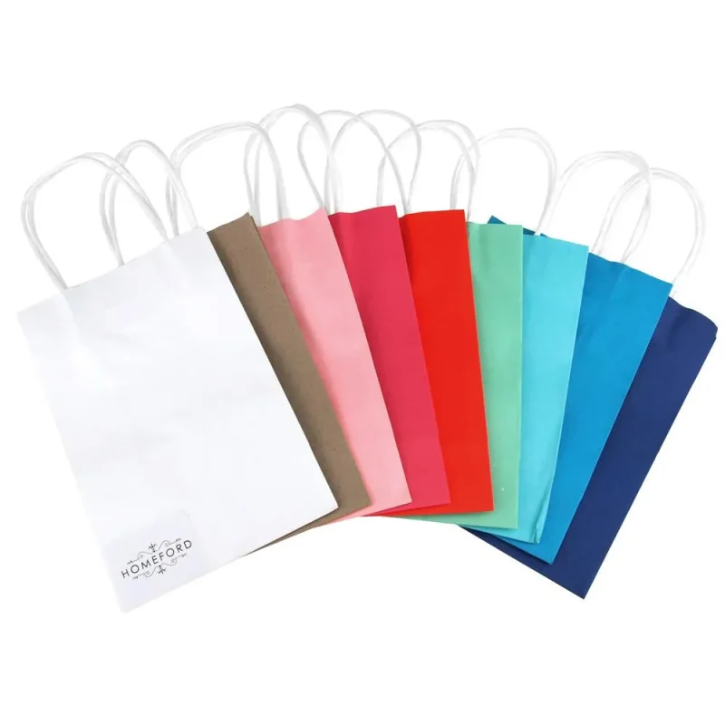 white handle paper treat bags 8 25x5 25 inches 10 pack