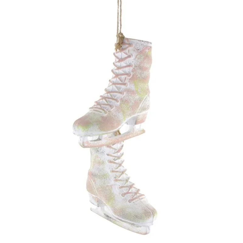 white ice skate christmas tree ornaments 4 5 inch pair