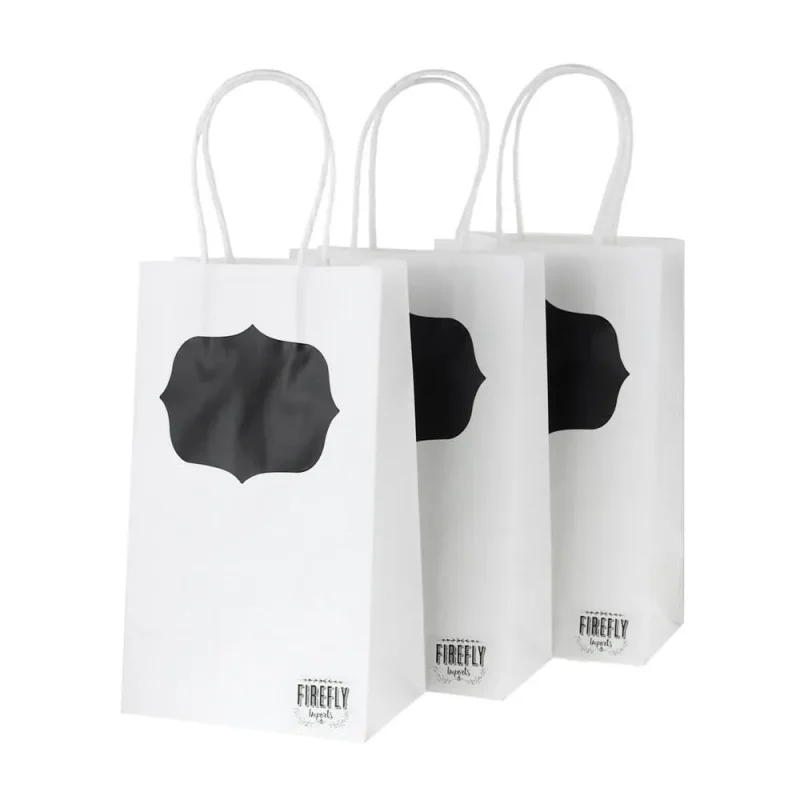 white kraft treat bags with chalkboard brackets 8 5 x 3 pack