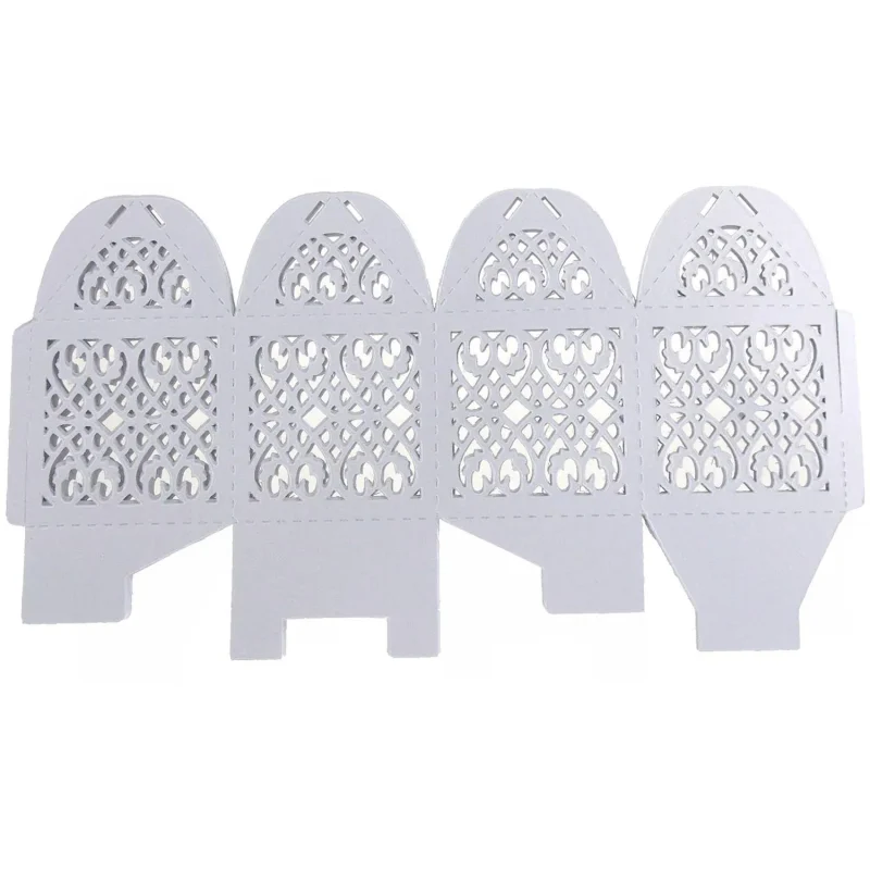 white laser cut favor boxes 2 inch 12 pack matrix design