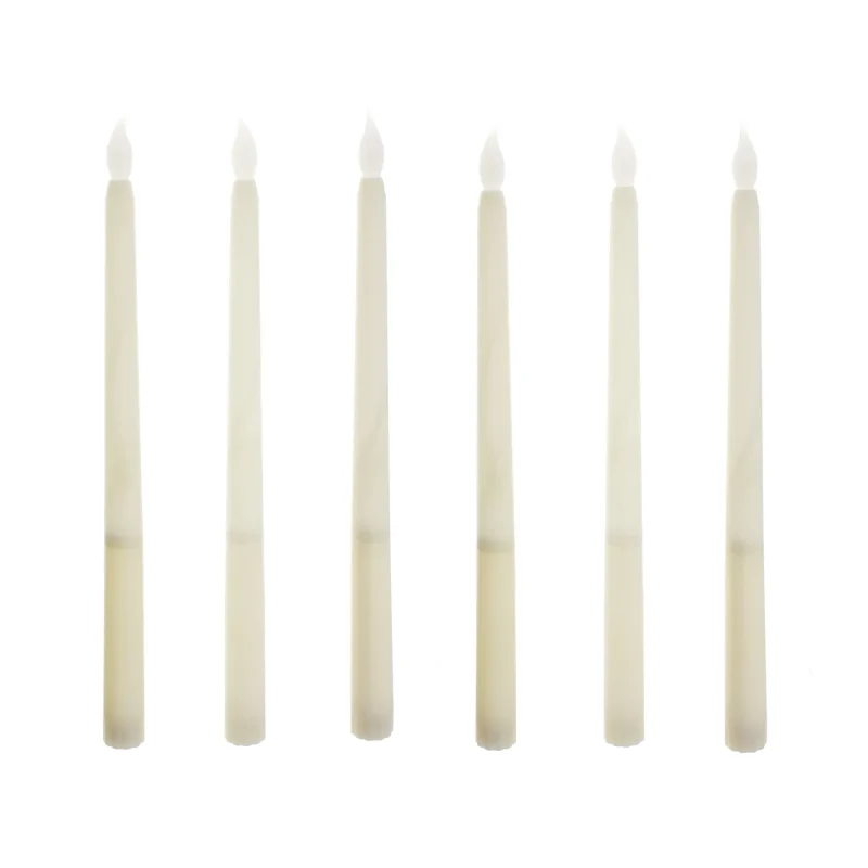 white led flickering taper candles 11 inch 6 pack