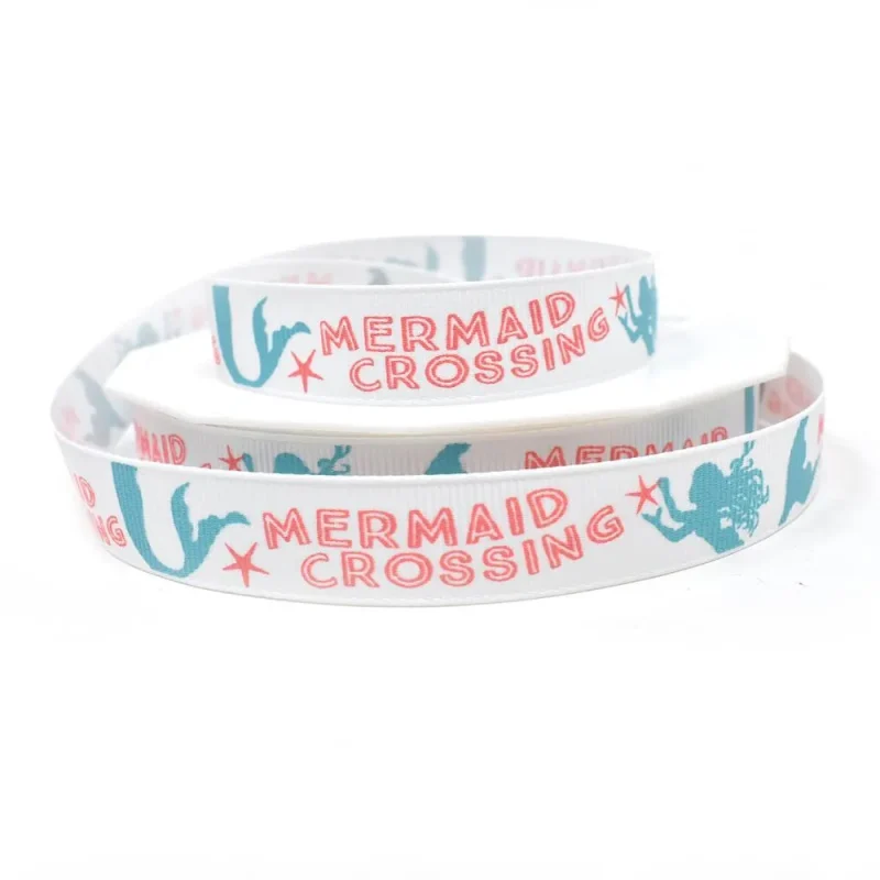 white mermaid grosgrain ribbon 5 8 x 20yd coastal style