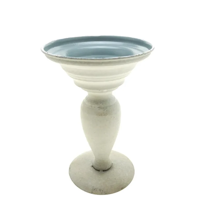 white metal candle holder 7 inch centerpiece