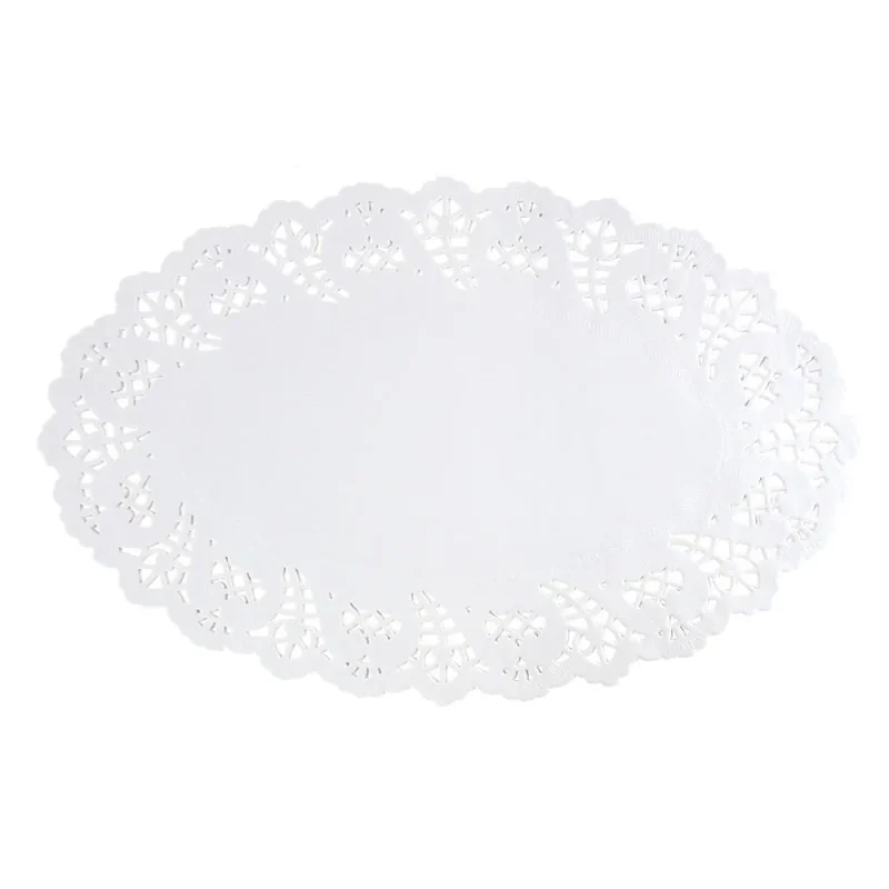 white oval lace doilies 12 5 x 20 pack