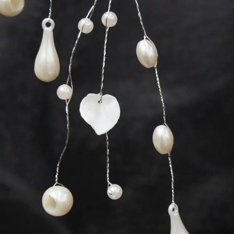 white pearl teardrop beaded garland 45 inch