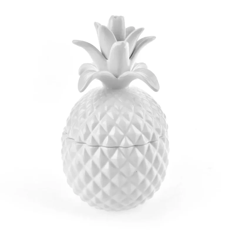 white pineapple ceramic cookie jar 8 inch