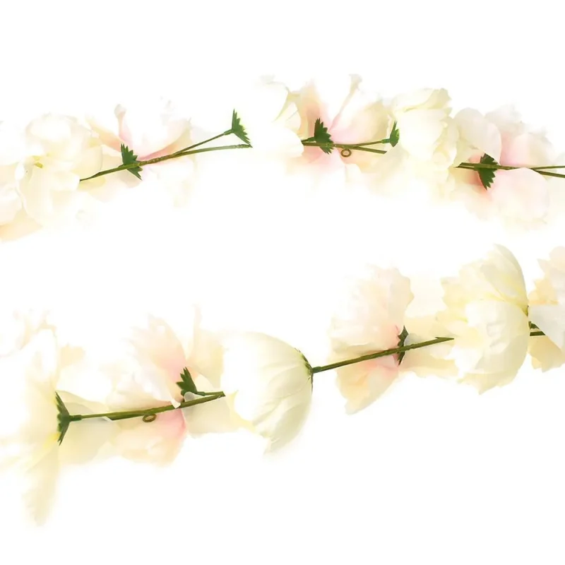 white pink artificial peony garland 5 75ft