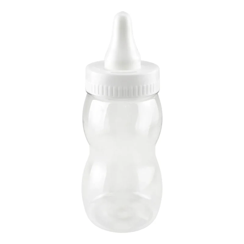 white plastic baby milk bottle coin bank 10 inch