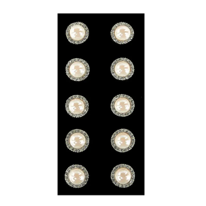 white rhinestone pearl accents 3 4 10 pack