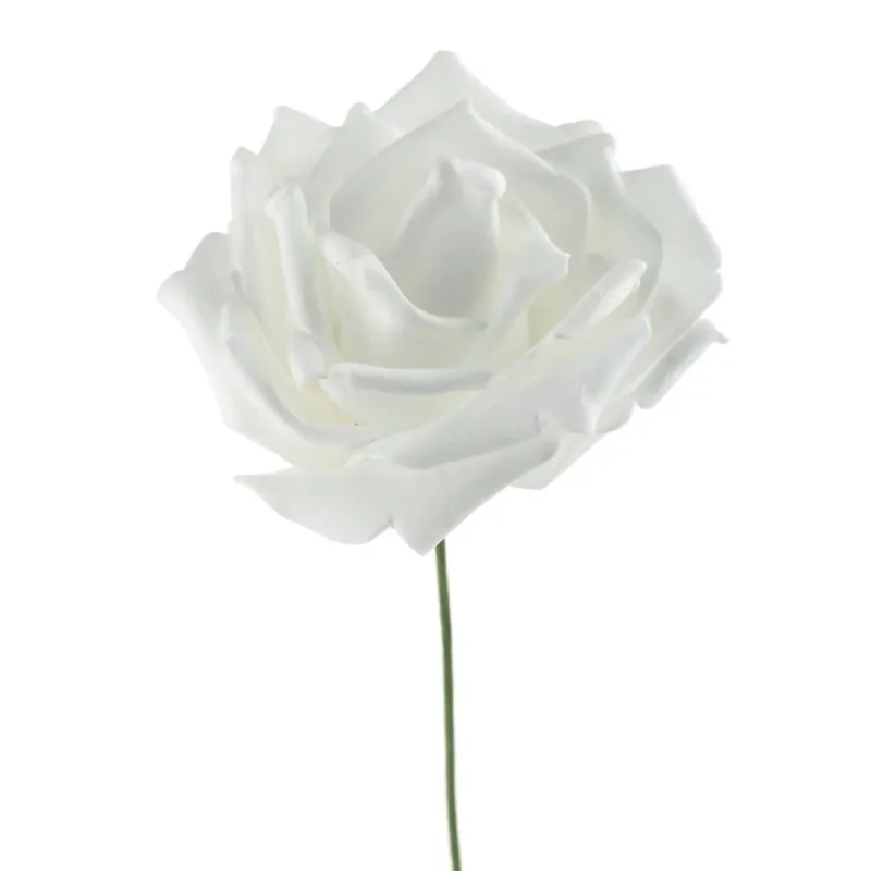 white rose foam flower stem wedding decor 12 inches