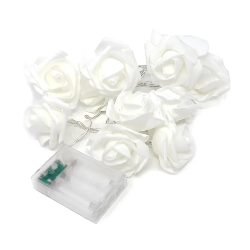 white rose string led lights 72