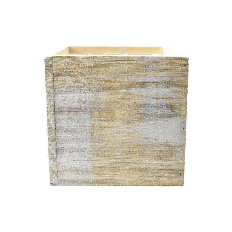 white rustic 5 inch wood cube