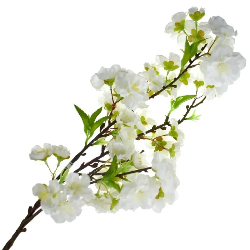 white silk cherry blossom spray 18 inch