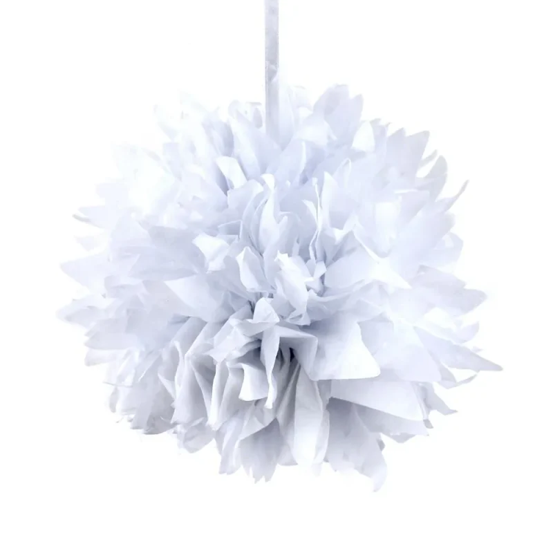 white starburst tissue pom poms 10 inch 5 pack