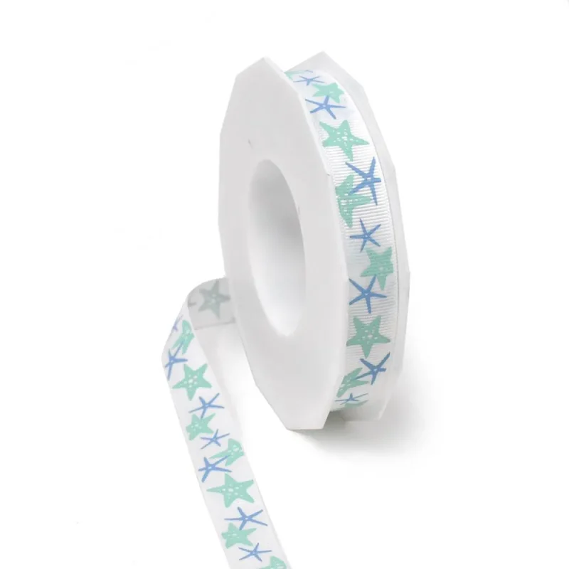 white starfish grosgrain ribbon 5 8 x 20 yards