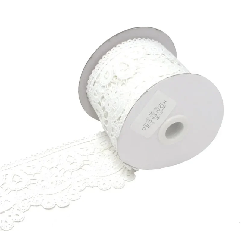 white victorian lace trim ribbon 3 x 5 yards