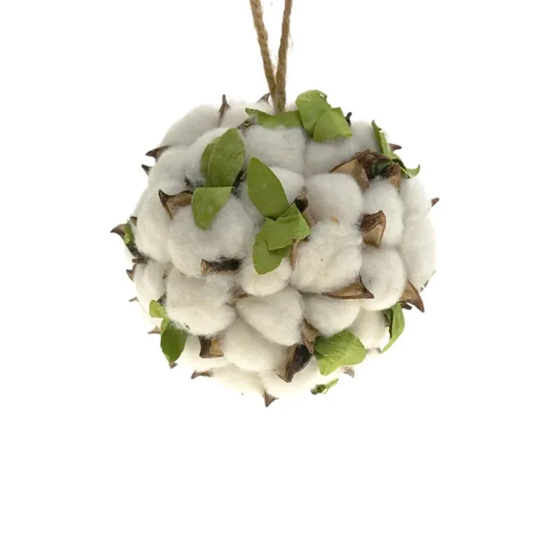 white wild cotton flower ball 4 5 inch hanging decor