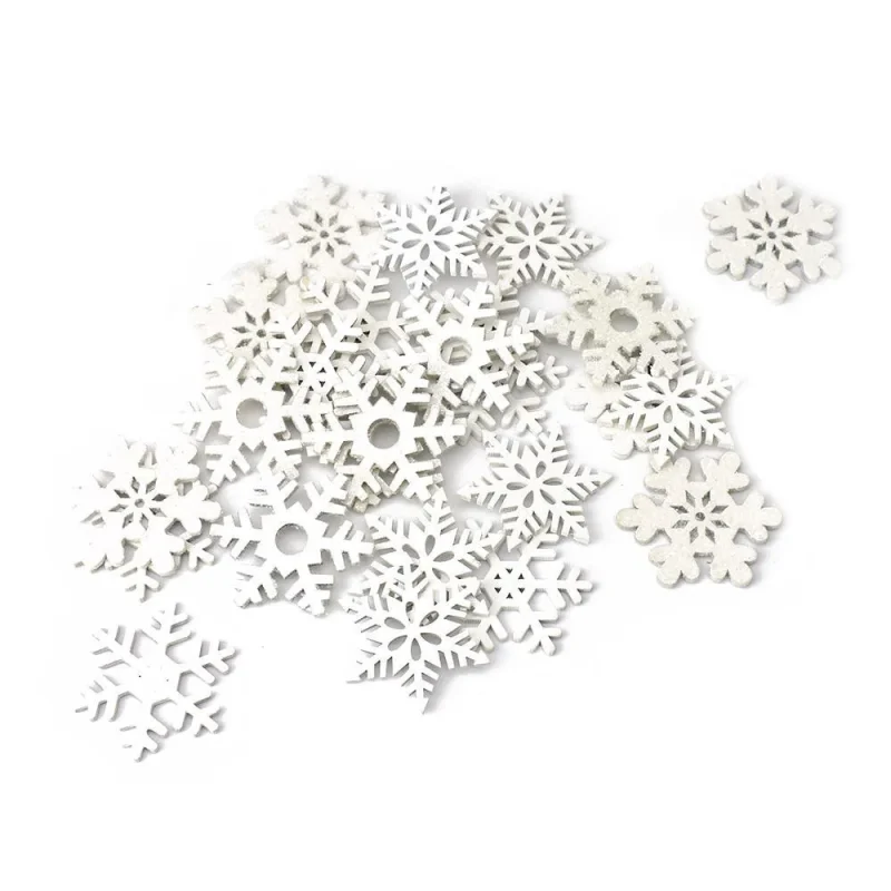 white wooden snowflake cut outs 2 inch 25 pack christmas decor