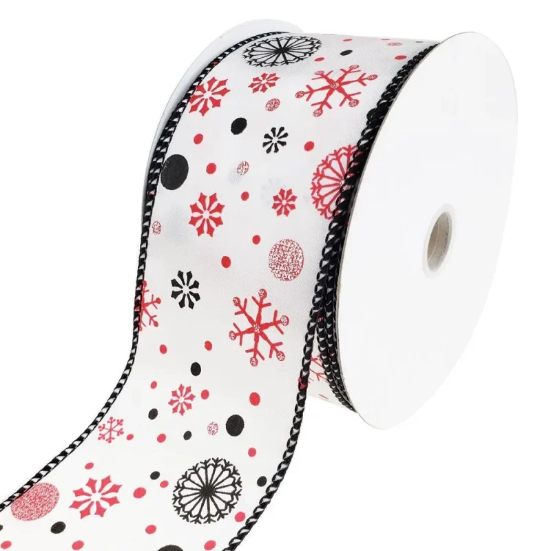 winter wonderland wired christmas ribbon 2 5 x 25 yds