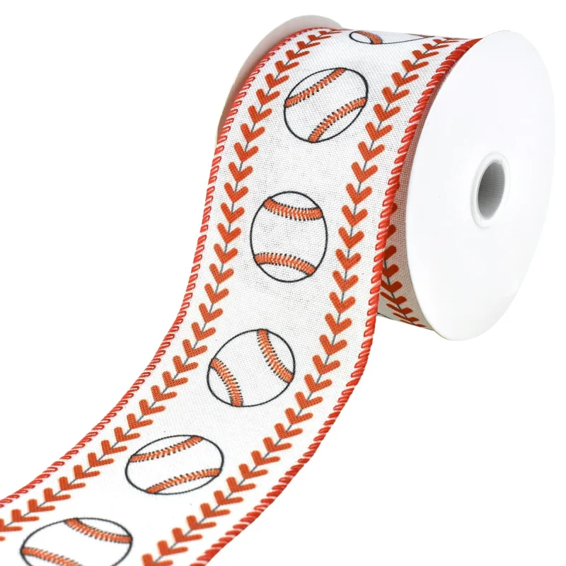 wired baseball ribbon 2 5 x 10 yards stitched edge