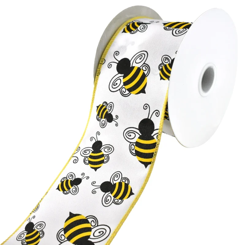 wired bumble bee ribbon 2 5 x 10yd