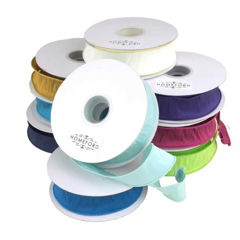 wired edge dupioni ribbon 1 5 inch 20 yards