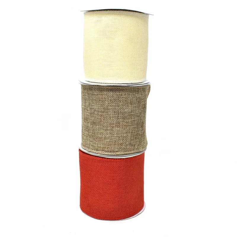 wired edge faux jute ribbon