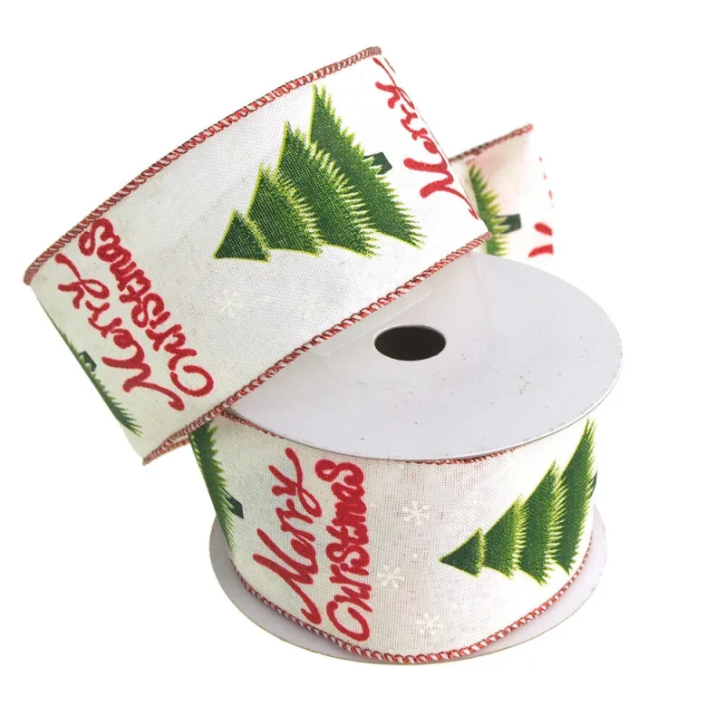 wired edge white christmas ribbon 2 5 x 10yd