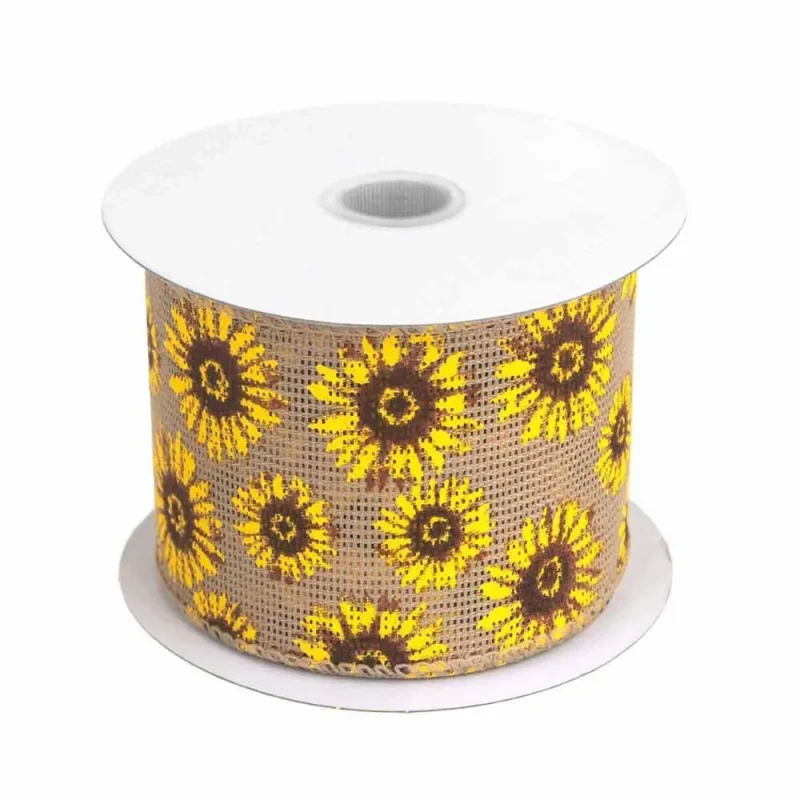 wired faux burlap ribbon 2 5 x 10 yards sunflower decor