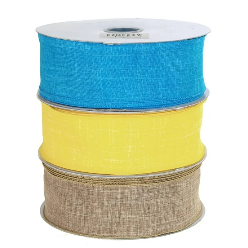 wired linen ribbon 2 5 x 50 yds