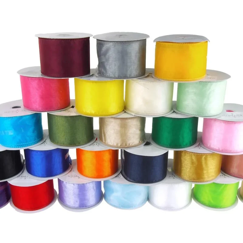 wired organza ribbon 2 5 x 10 yards sheer edge