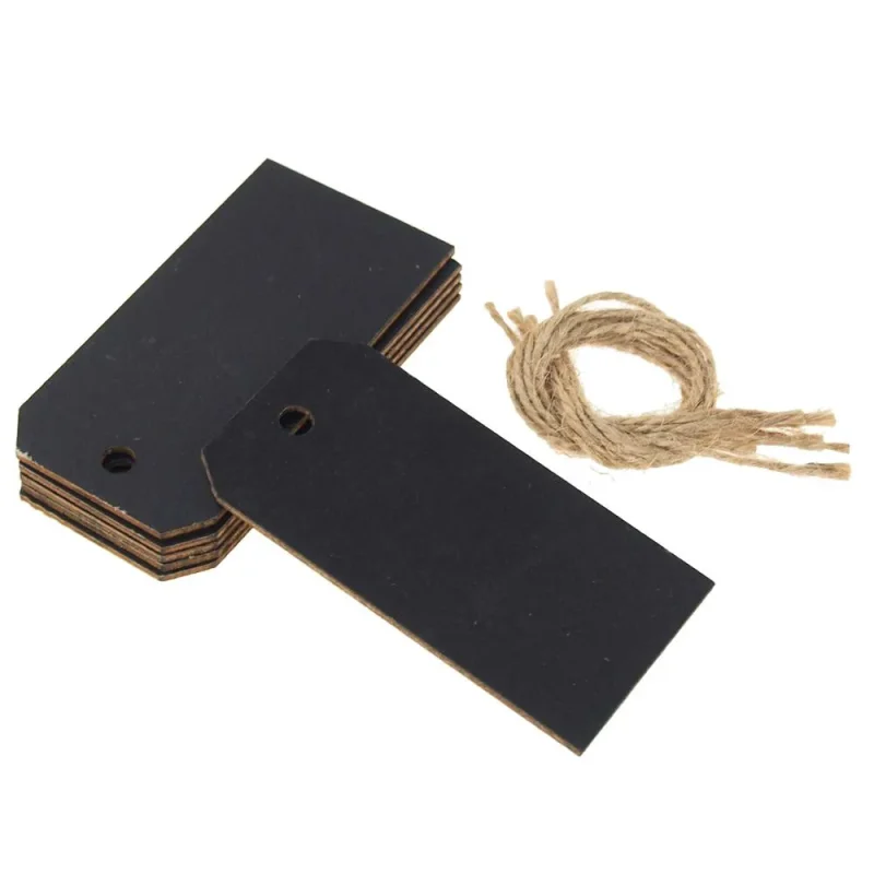 wood chalkboard rectangle tags 3 x 6pcs