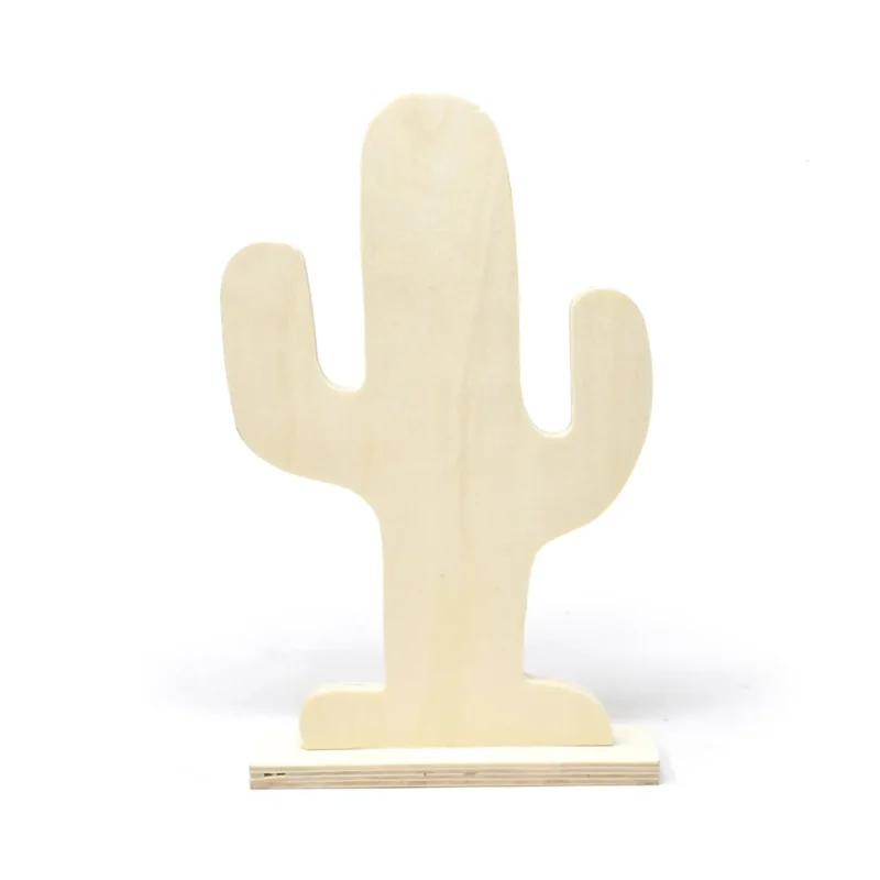 wood craft cactus stand 10 inch diy