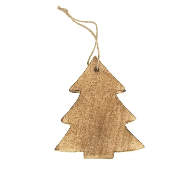 wood hanging christmas ornament 4 8 inch natural decor