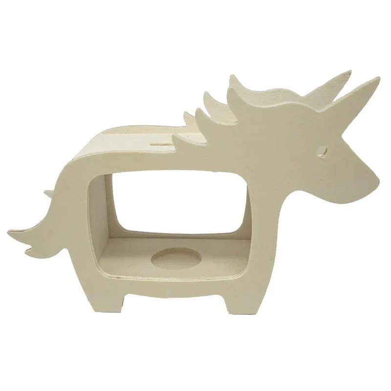 wood unicorn coin bank natural 6 diy craft kit