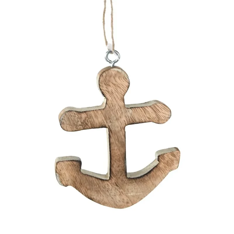 wooden anchor christmas ornament 4 5